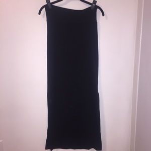 Black Cotton Maxi Skirt